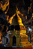 Inle Lake Myanmar. Pindaya, the famous Shwe Oo Min pagoda, a natural cave filled with thousands of gilded Buddha statues.